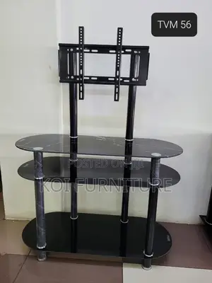 Tv Stand : Sleek Black Glass Executive Tv Stand