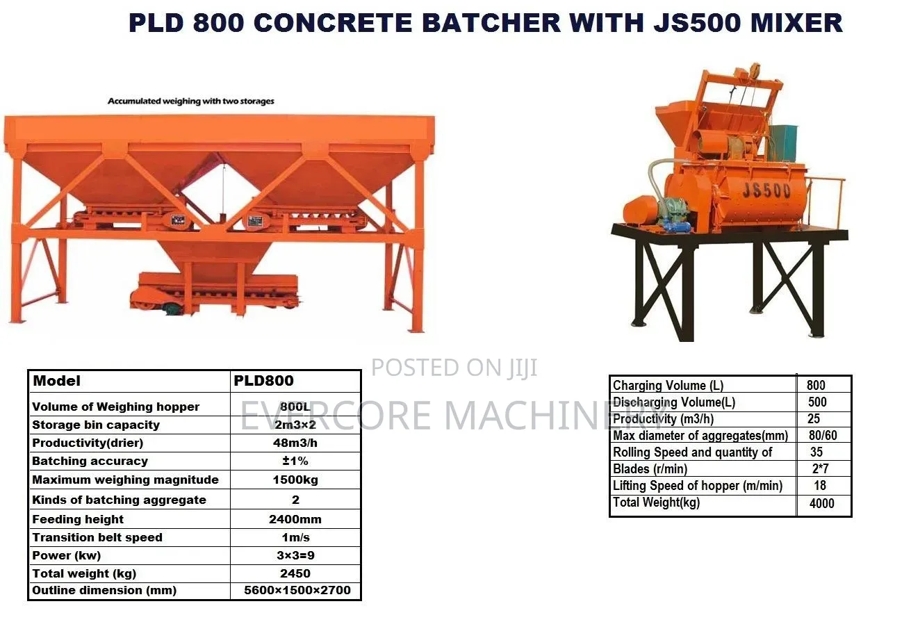 Ccommercial Js500 Batching Plant With Js500 Combination.