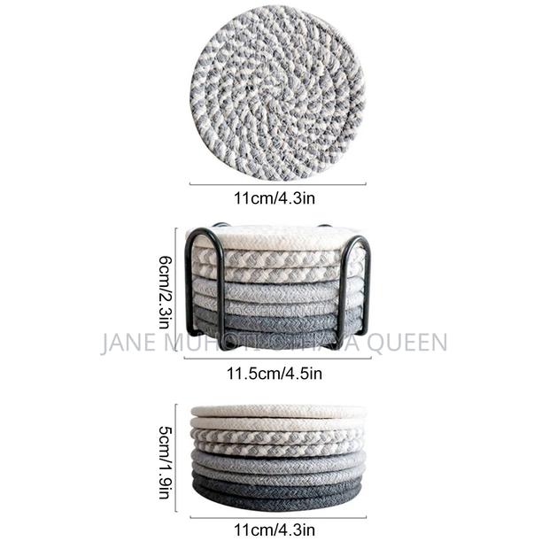*8pcs Absorbent Cotton Woven Drink Coasters - thumbnail 7
