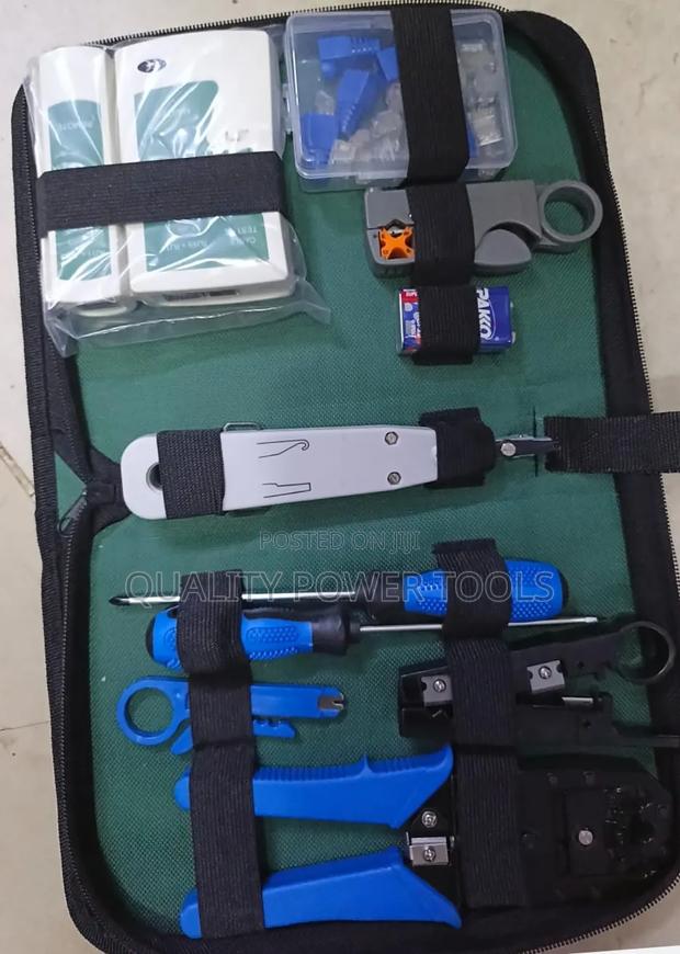 Combination Network Cable Testing Toolkit Crimp Pliers Battery - main view