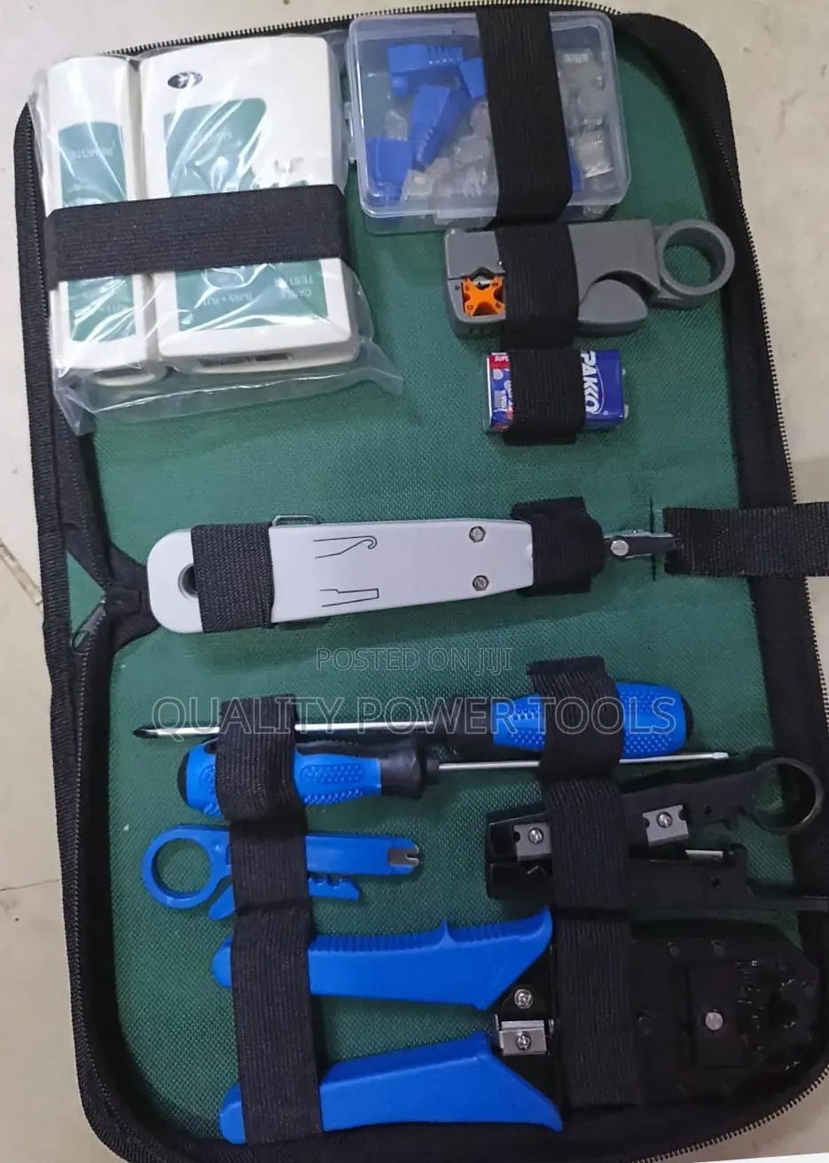 Combination Network Cable Testing Toolkit Crimp Pliers Battery