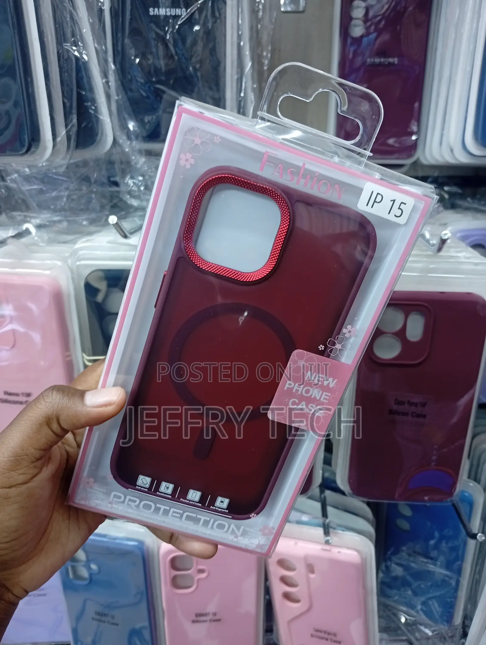 iPhone 15 Maroon Protective High-Quality Acrylic Case
