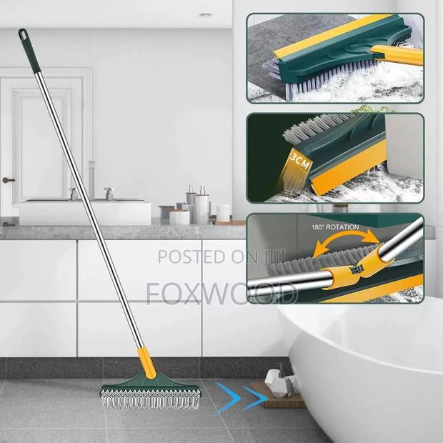 3-in-1 Floor Scrubbing v- Shaped Brush, Broom Squeegee - thumbnail 4
