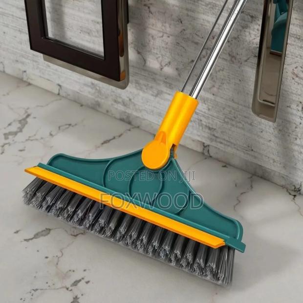 3-in-1 Floor Scrubbing v- Shaped Brush, Broom Squeegee - thumbnail 5