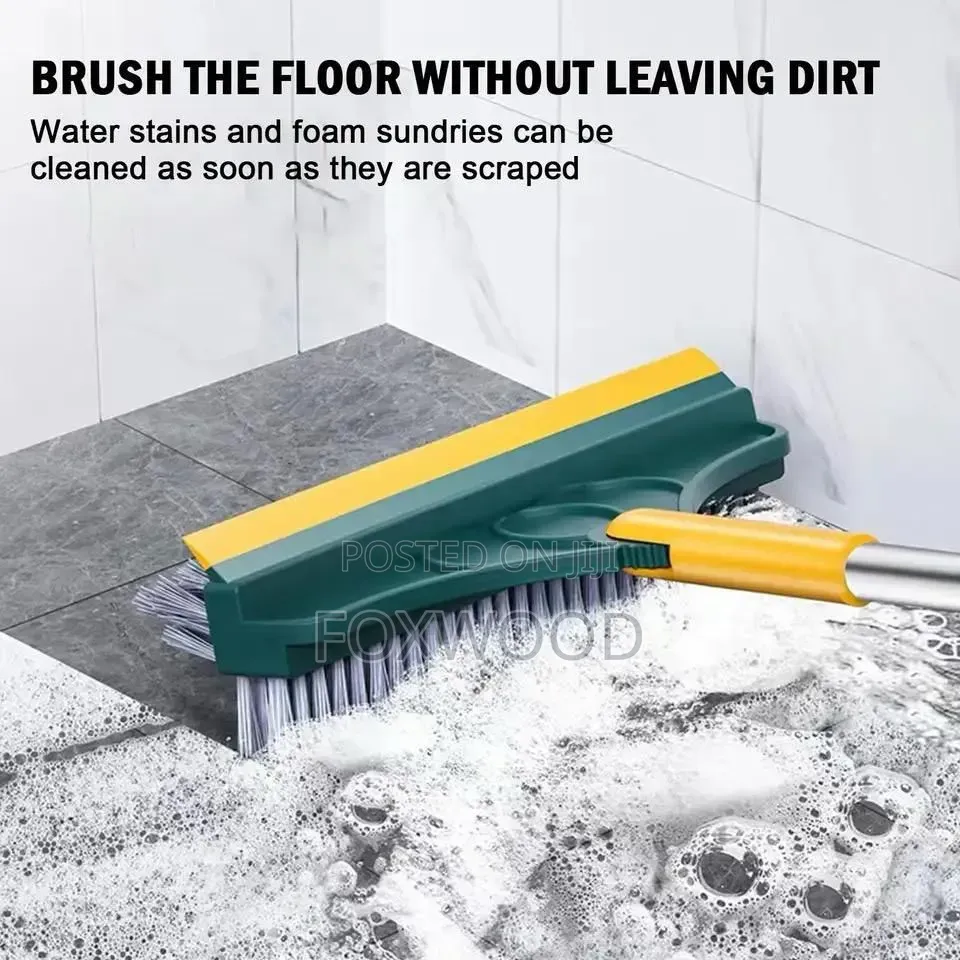 3-in-1 Floor Scrubbing v- Shaped Brush, Broom Squeegee