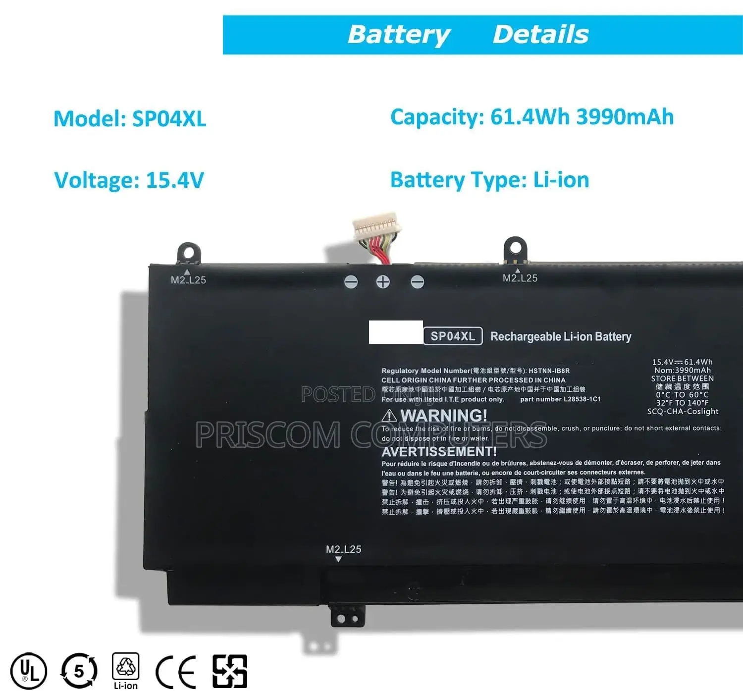 Laptop Battery for Hp Spectre X360 13-Ap Sp04xl Battery