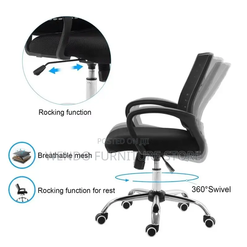 Office Chairs; Fabric Ergonomic Mid Back Mesh Chairs
