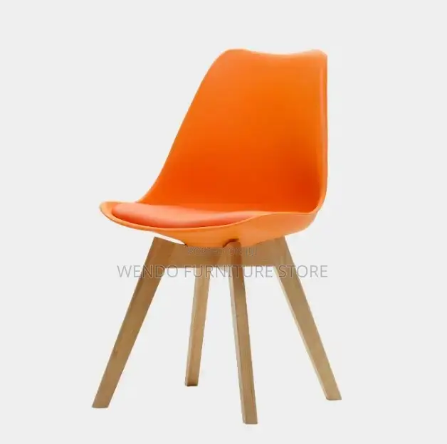 Dining Chairs; Leather Padded Upholstered Eames Chairs