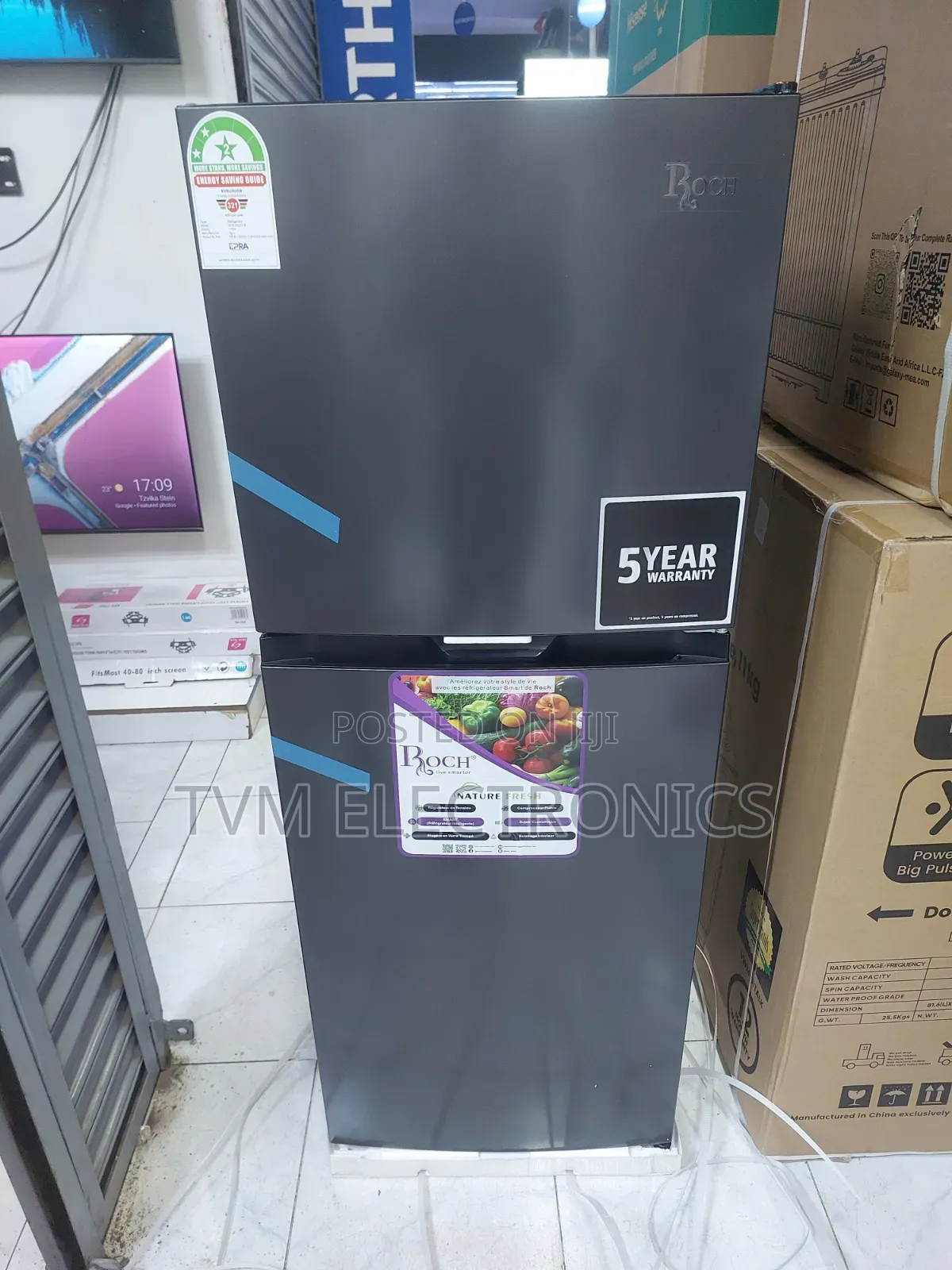 Roch RFR-250t-B Double Door 197 Litres Refrigerator - No-Frost