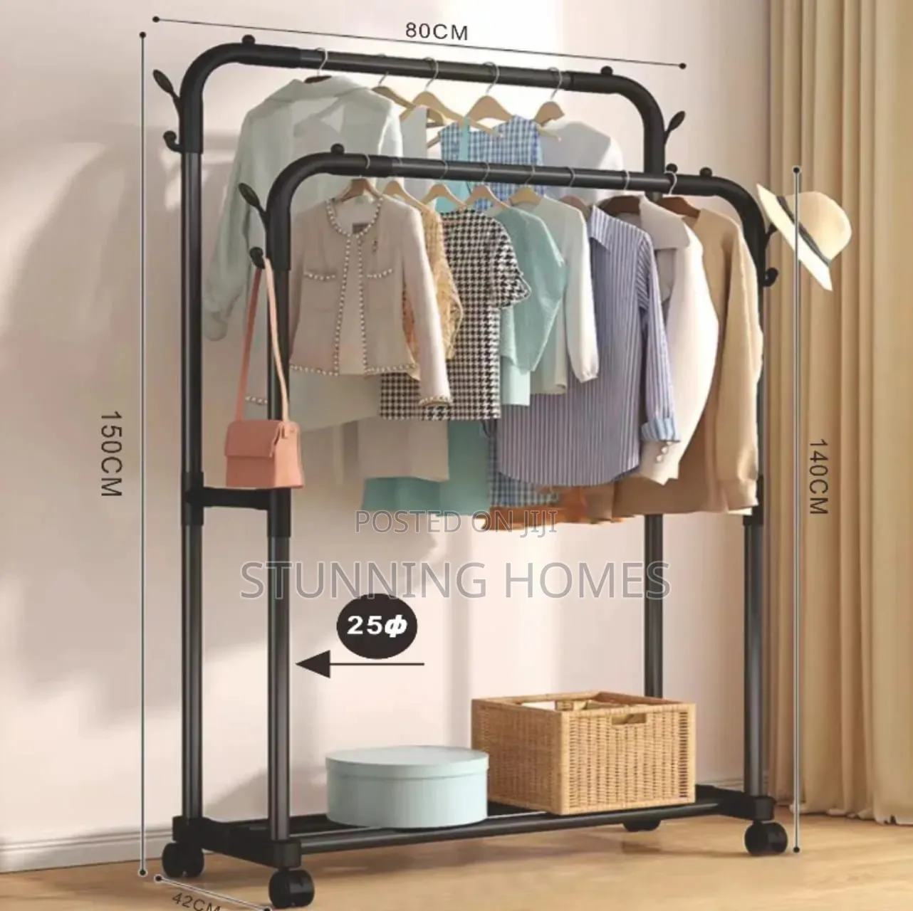 Clothes Hanging Rack With Wheels