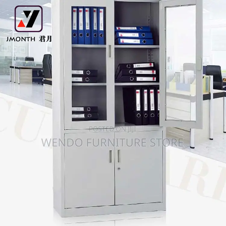 Office Cabinet; Two Doored Filing Cabinet With 2 Lower Drawers