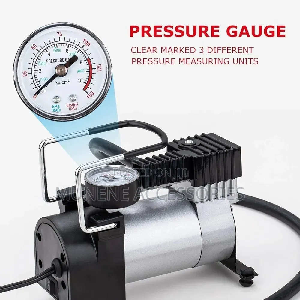 Electric Car Air Compressor Gauge 12v Tyre Inflator Air Pump 150 Psi