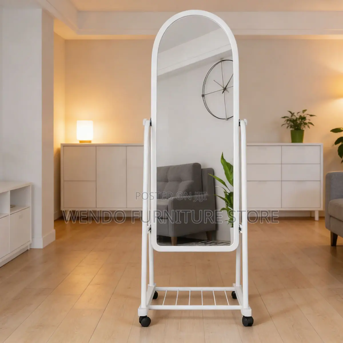 Dressers; Elegant White Long Bedroom Dressing Mirror