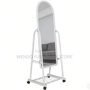 Dressers; Elegant White Long Bedroom Dressing Mirror