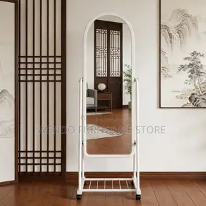 Dressers; Elegant White Long Bedroom Dressing Mirror