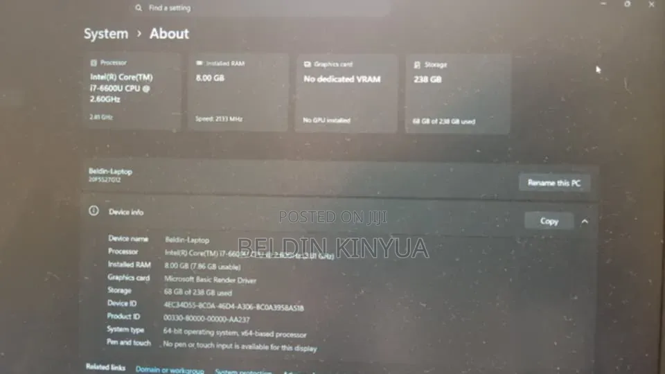 Laptop Lenovo ThinkPad X260 8GB Intel Core i7 HDD 256GB