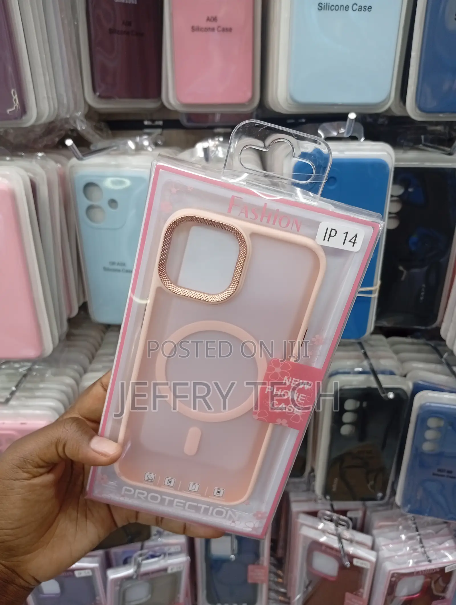 iPhone 14, Pink "Fashion" Branded Silicone Phone Case