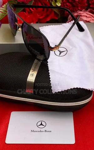Black Gold 100% Uv Protection Unisex Mercedes Designer Sunglasses