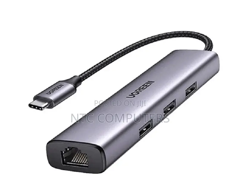 Ugreen Usb-C to Rj45 Gigabit Ethernet + Usb-a 3.0 (3 Ports) Adapter