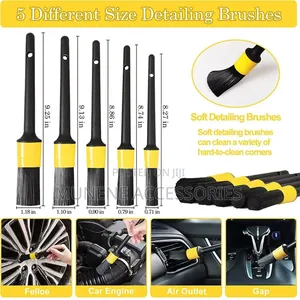 17pcs Car Wash Cleaning Kit Drill Clean Brush, Wire Brush, Carry Bag