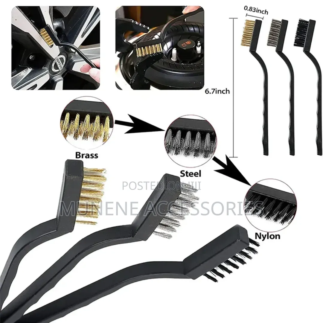 17pcs Car Wash Cleaning Kit Drill Clean Brush, Wire Brush, Carry Bag