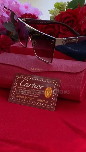 Brown 100% Uv Protection Unisex Cartier Designer Sunglasses