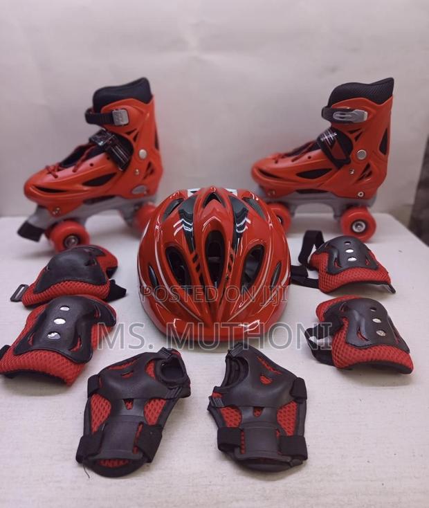 Full Set Red Black Quad Skating Shoes Size 31-42