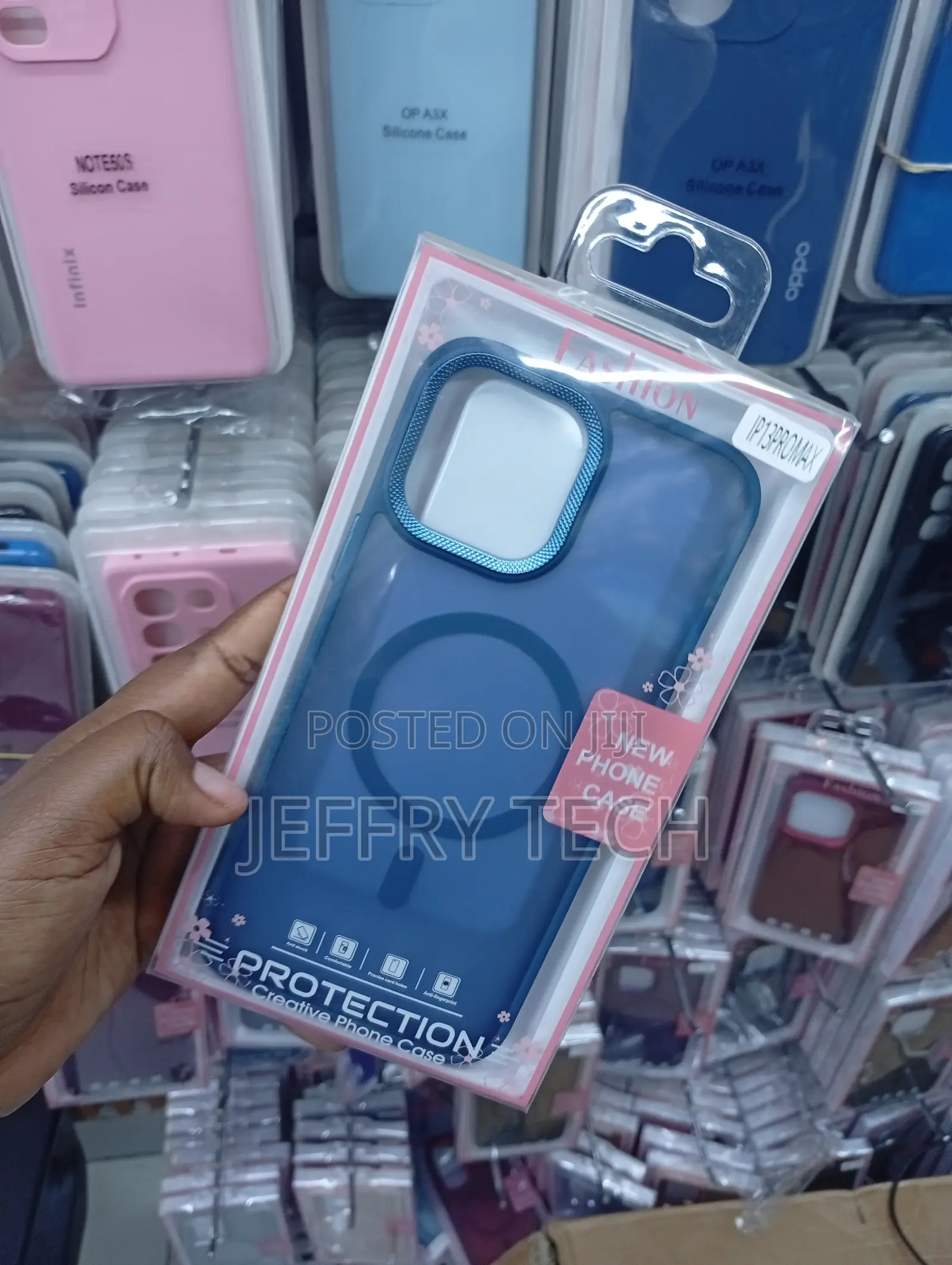 iPhone 13 Pro Max Navy Blue Hybrid Bumper Frame Case