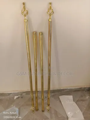 Adjustable Curtain Rods Single and Double Gold