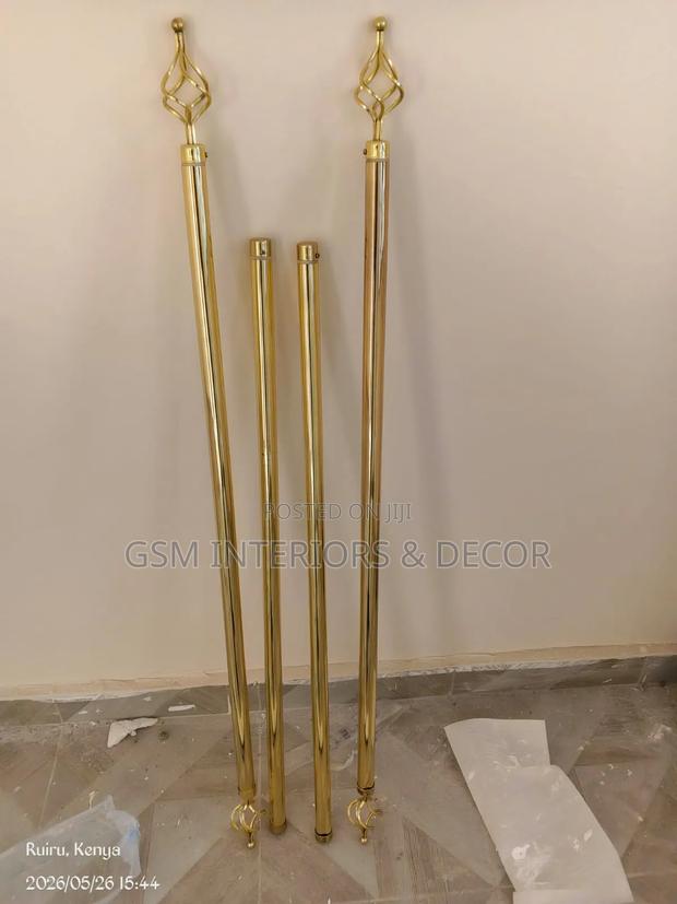 Adjustable Curtain Rods Single and Double Gold