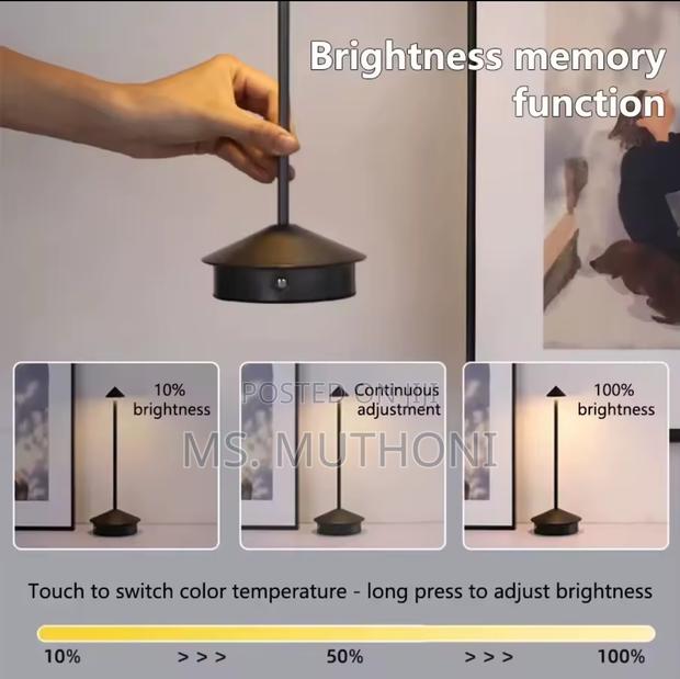 Modern Cordless Led Table Lamp Features Adjustable Brightness - thumbnail 2