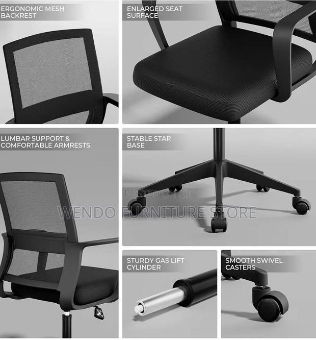 Office Chairs; Fabric Mesh Captains Office Desk Chairs - thumbnail 4