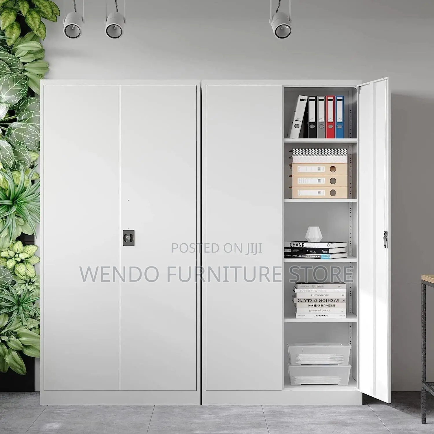 Office Cabinet Two Doors Grey Color Filing Cabinet