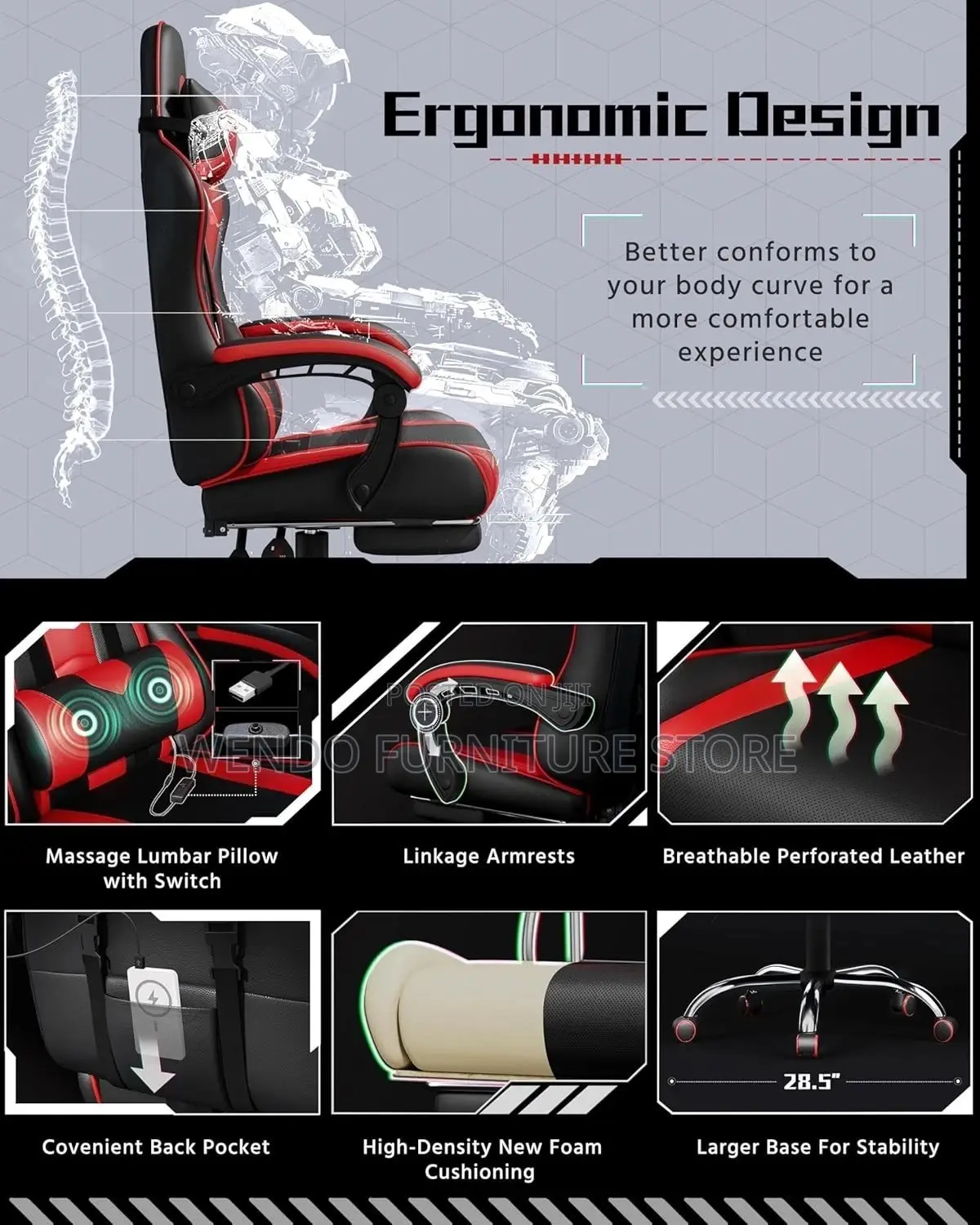 Office Chairs Heavy Leather Home Office Gamers Streaming Chair