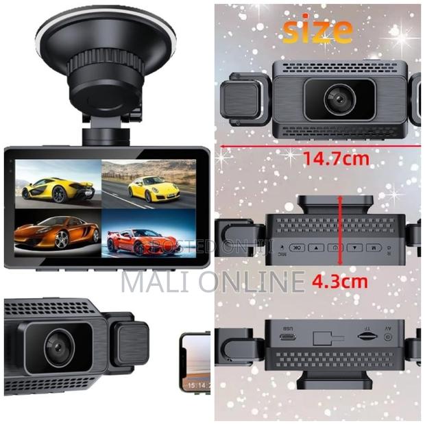 Car Dash Cam Full Hd 4ch Front Left Right Rear Recording 1080p Wide