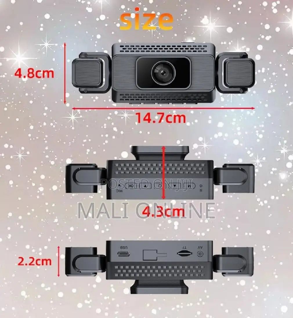 Car Dash Cam Full Hd 4ch Front Left Right Rear Recording 1080p Wide
