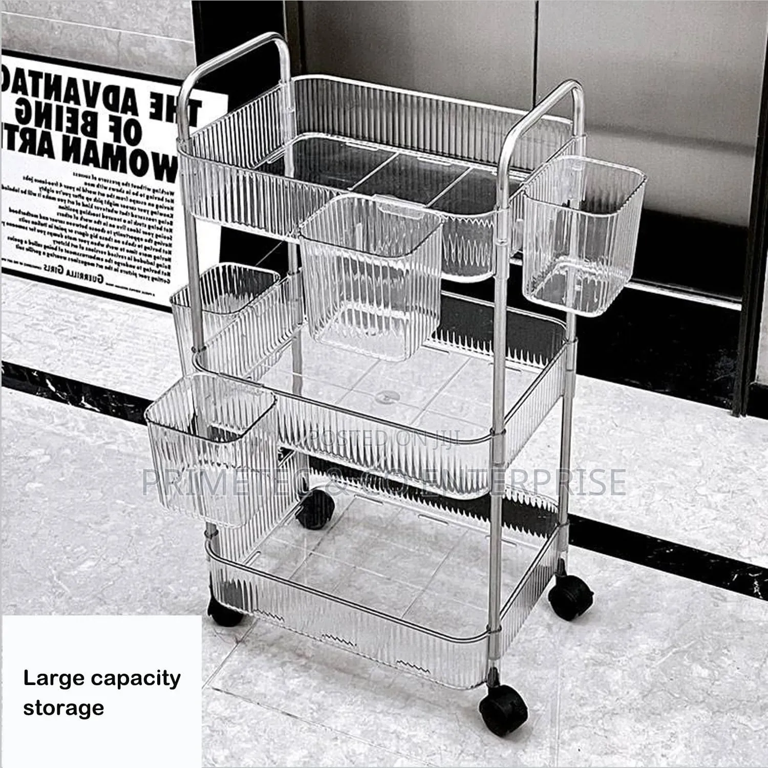 3 Layer Acrylic Trolley Rack