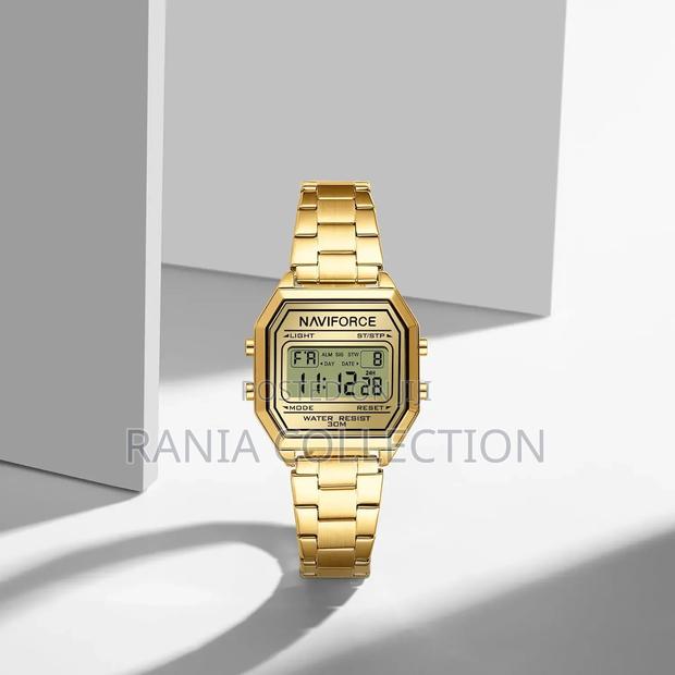Ladies Golden Naviforce Digital Watch