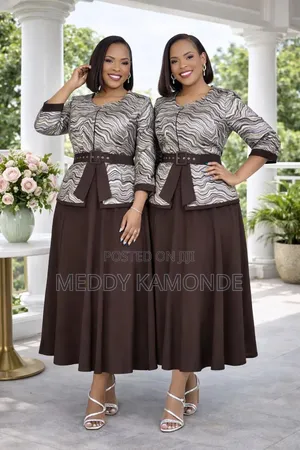 Brown Designer Turkey Long Dress