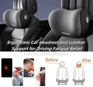 2pcs Grey Comfort Neck Headrest Support Cushion