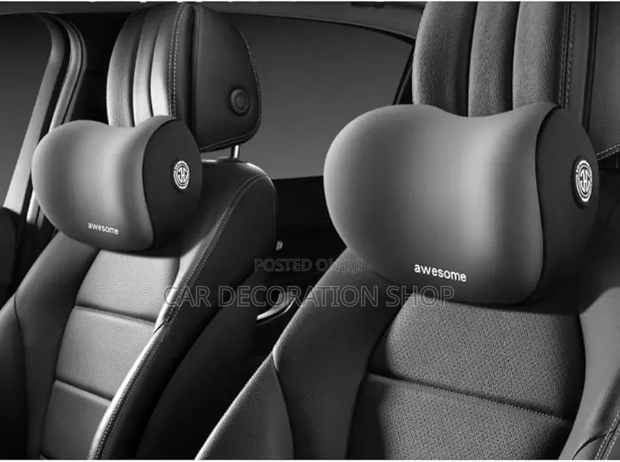 2pc Grey Ergonomic Posture Correction Seat Neck Support Pillow