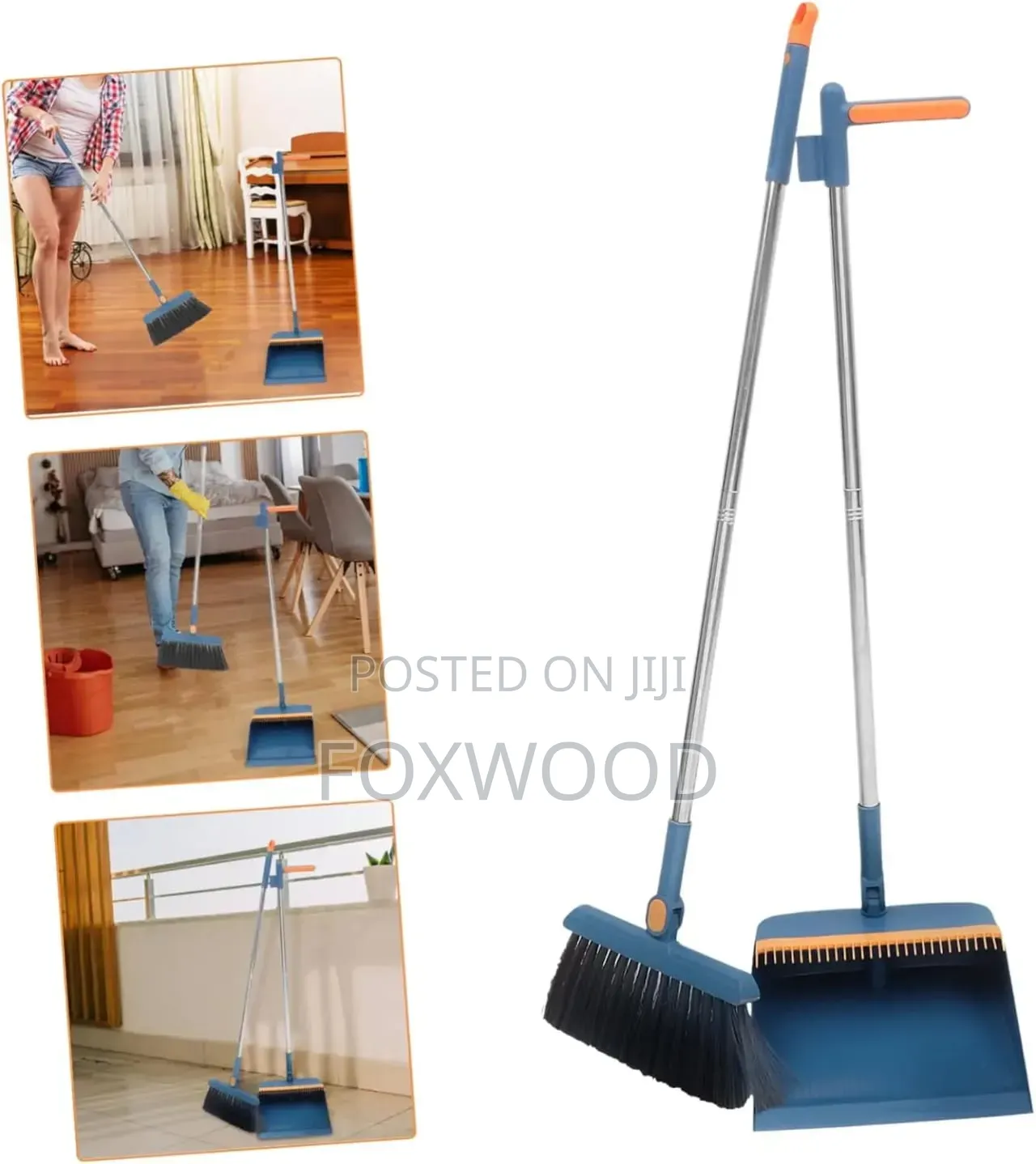 2 In 1 Foldable Rotating Broom Dustpan Set.