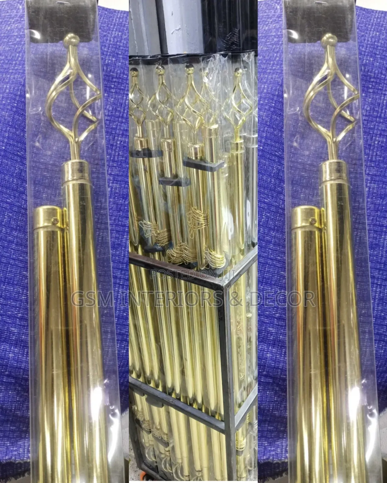 Extendable Curtain Rods for Curtains/Sheers in Gold R