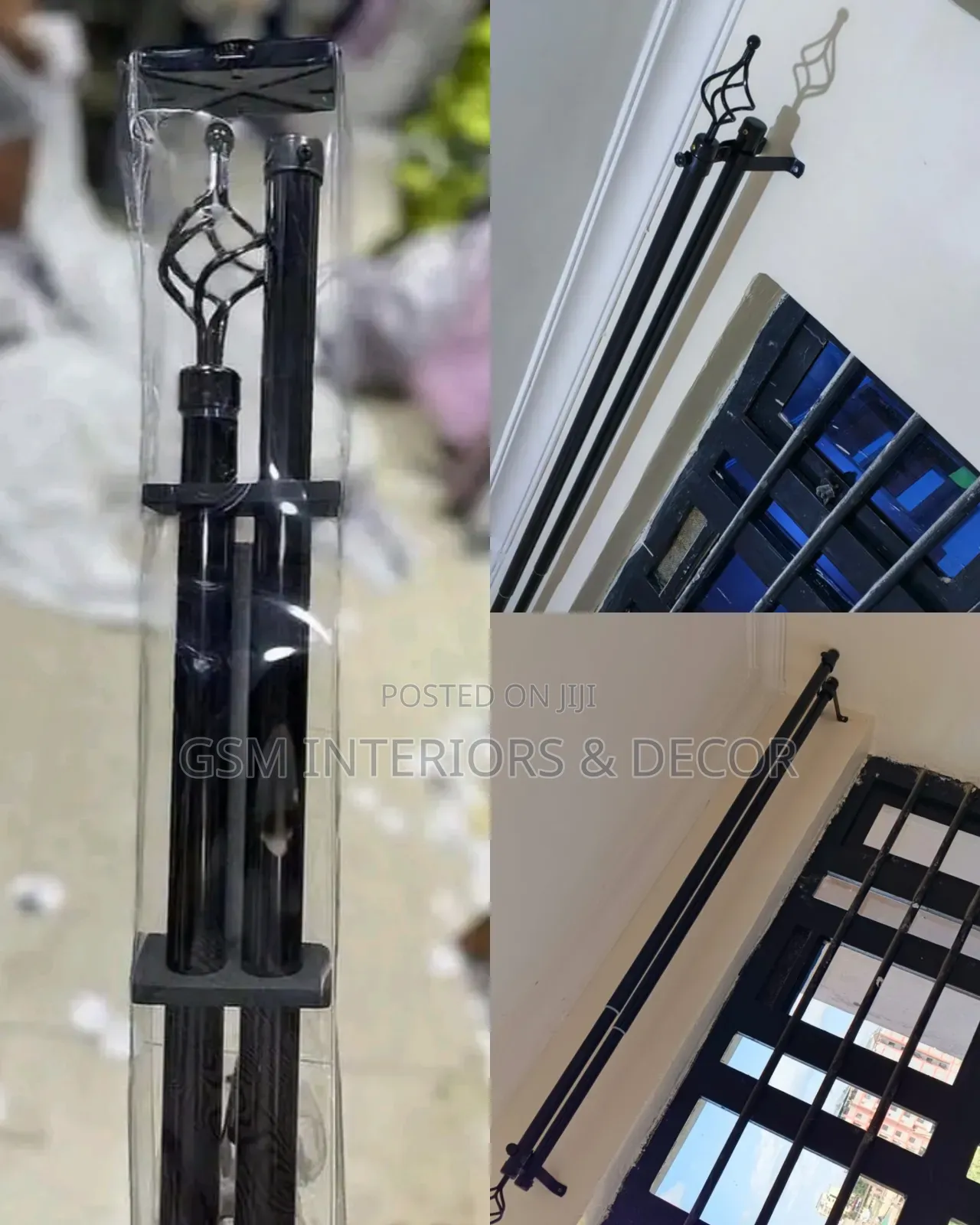 Double Curtain Rods Curtains $ Sheers in Black Matte