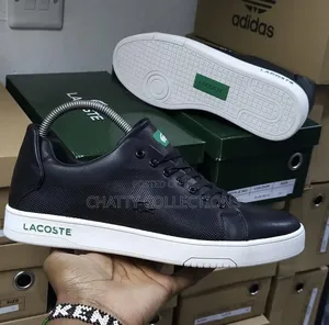 Black Lacoste Leather Casual Men Shoes Size 40 to 45
