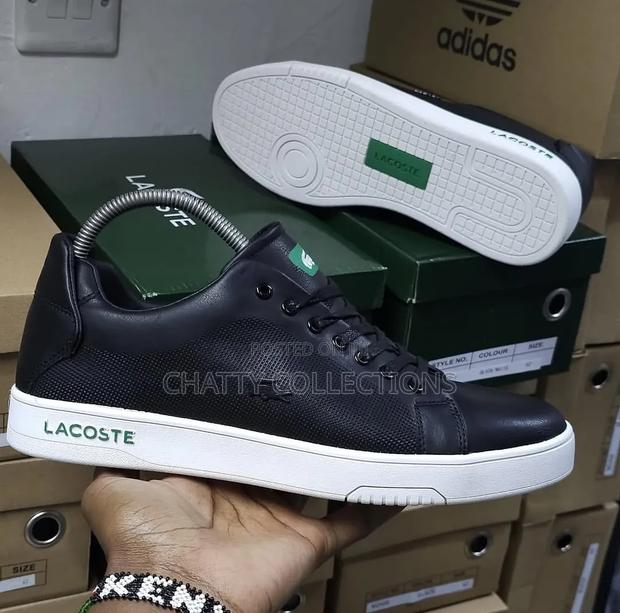 Black Lacoste Leather Casual Men Shoes Size 40 to 45