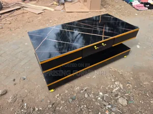 Table Black Gold With Black Marble Top