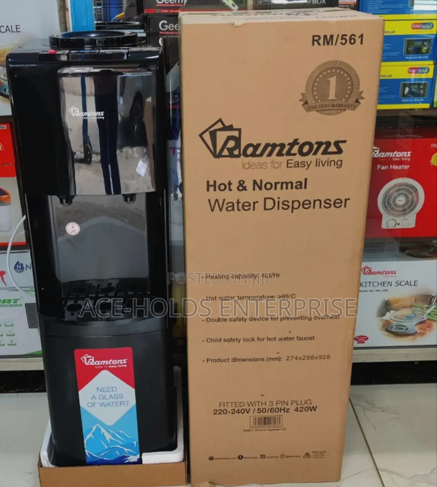Ramtons Dispenser Hot and Normal - Child Safety Lock Rm/561