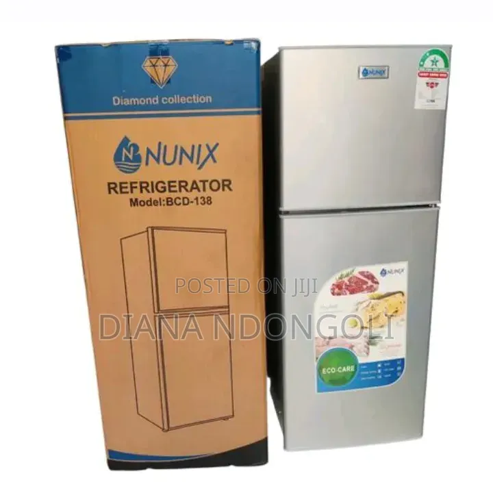 *Nunix Large Capacity Double Door Refrigerator Fridge -
