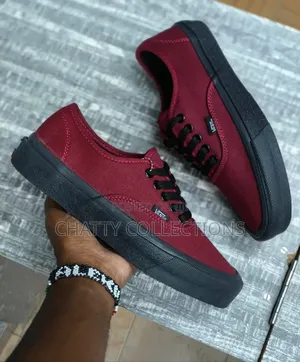 Maroon and Black Unisex Vans Shoes Sizes 38 to 45